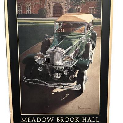 VINTAGE 1987 MEADOW BROOK HALL CONCOURS DUESENBERG PHAETON POSTER DENNIS FRITZ
