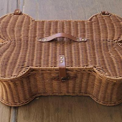 #3002 • Dog Bone Wicker Basket
