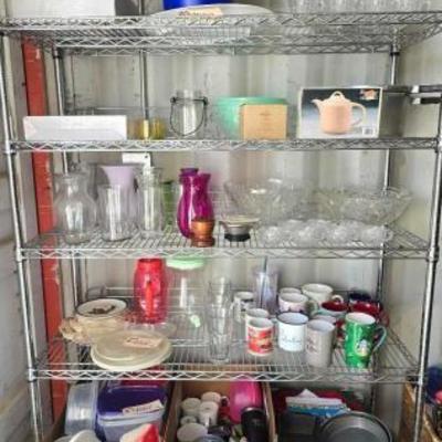#4002 • Glassware, Coffee Mugs, Tupperware, Bakeware & More
