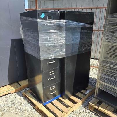 #80416 • (3) Hon Metal 5 Drawer Filing Cabinets
