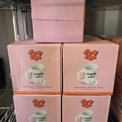 #4050 • (13) Pretty High Ceramic Mugs

