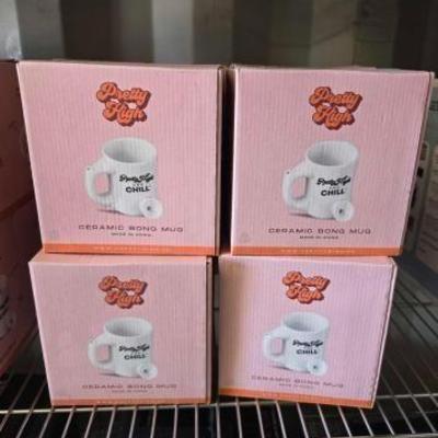 #4052 • (12) Pretty High Ceramic Mugs
