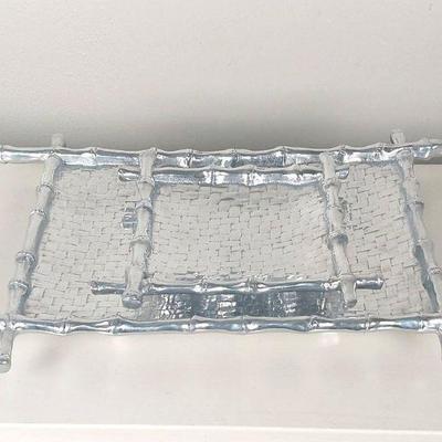 Vintage Miraposa Bamboo Cast Aluminum Serving Plates