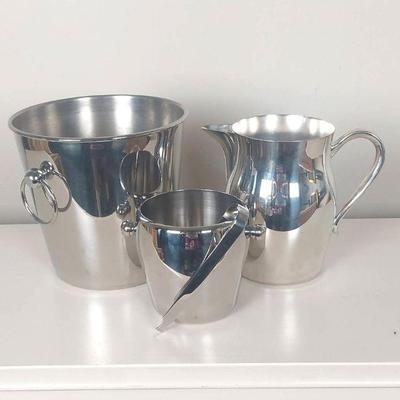 Stainless Service Ice Buckets And Picther