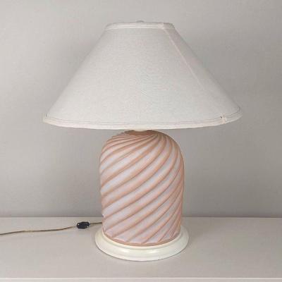 Terracotta Lamp with White Shade