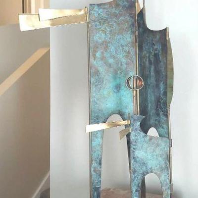 "Cohesion Of Three" Bronze And Multi Medium Statue By Lyman Whitakee