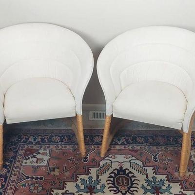 Rattan Chairs Cloth Chairs with Cushions - Set of 2
