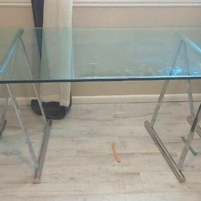 Glass Top Vanity, Table, Desk.