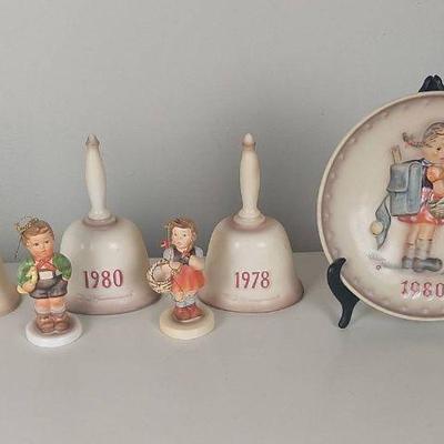 Vintage Hummel Collection Bells, Figurines, and Plate