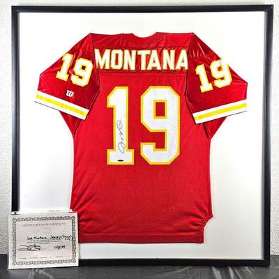 Framed Joe Montana Football Jersey San Francisco 49ers #19 - Autographed with Hologram & COA