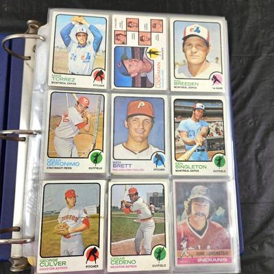 Set of Topps Baseball Cards- Hundreds! 1973 - 89 Assorted & in Binder - Most in Very Good Condition