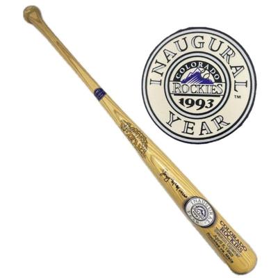 CO Rockies Baseball Memorabilia: Signed Garret Atkins Louisville Slugger & L.E. Rockies Client Batting Practice Bats