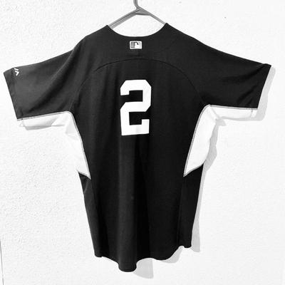 Black #2 Derek Jeter of New York Yankees Button Down Jersey in size 48