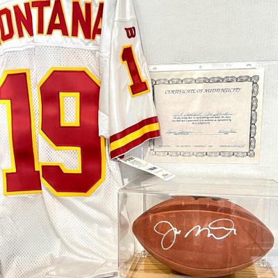  Signed Joe Montana Jersey and Football w/ COA