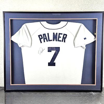  Dean Palmer #7 - Detroit Tigers Signed Baseball Jersey - Framed 40" x 33"