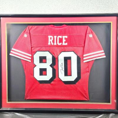  Framed Football Jersey San Francisco 49ers #80 Jerry Rice - Autographed and Framed 40" x 33" w/ COA