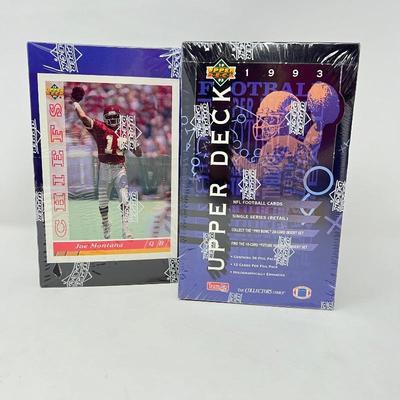 Two 1993 Upper Deck Football Factory Sealed Wax Packs Joe Montana