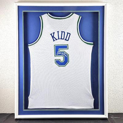  Framed Autographed Basketball Jersey Jason Kidd - Coach & Former Point Guard of Dallas Mavericks