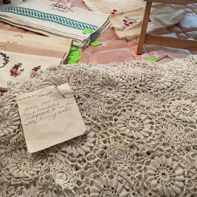 WW2 Antique handmade bedspread crocheted