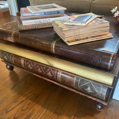 Coffee Table imitating very large books with drawers for storage, Maitland-Smith approved