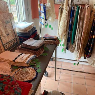 Table cloths, runners, napkins, hot pads, placemats