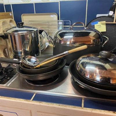 Pots and Pans by Circulon, Calphalon, Emeril, Revere