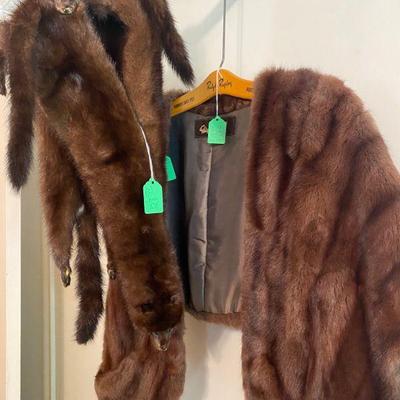 Vintage Ralph Rupley, Houston, Sable Mink Stole and full body head and feet pelt scarves also Sable mink