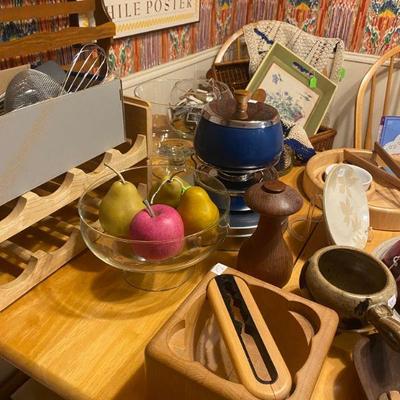 Carved wood items and bowls