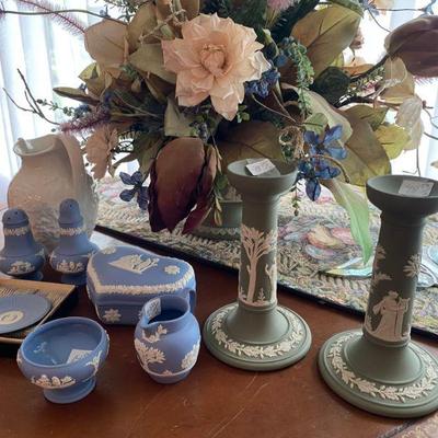 Blue and White Decoratives and assortment of Wedgwood