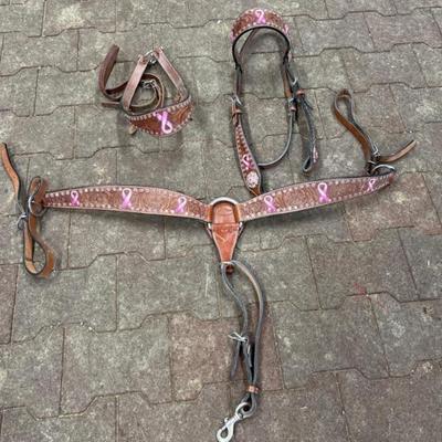 Bar H Equire Breast Cancer Awareness Horse Tack Set