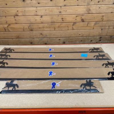 Four 58" Wall Mount Dressage Ribbon Holders-One Buckle Mount