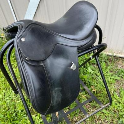 Black Leather Bates English Saddle