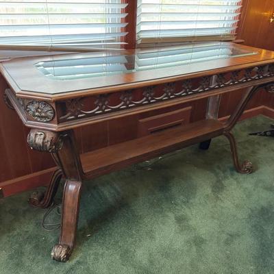 $110-beveled glass top, foyer/sofa table 30"H 54"L 20"depth