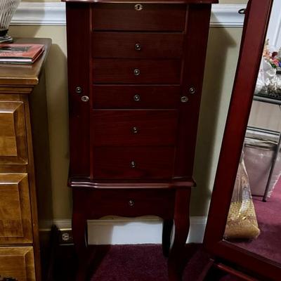 $60- jewelry chest 38"H 16"L 11"depth