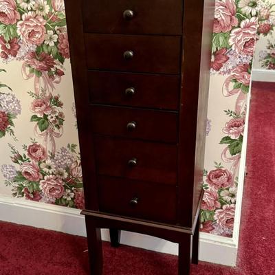 $32-jewelry chest 38"H 14"L 9"depth