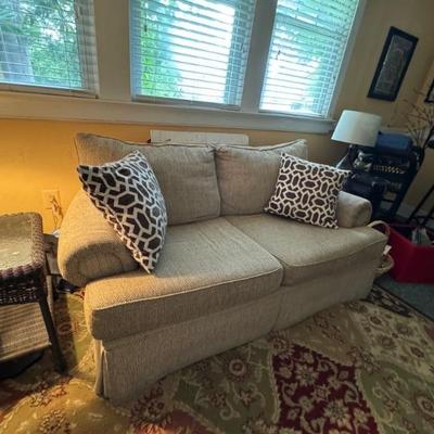 $150- beige love seat 30"H 72" L 35"depth 
