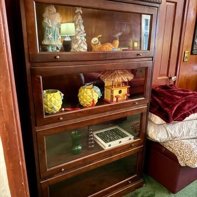 $125-Barrister type bookcase, one piece, 62"H 36"L 12"depth