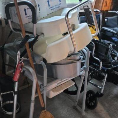 wheel chairs, walkers, commodes, and stool seats