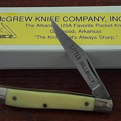 McGrew Knife Company, INC Little Hillbilly Yellow Pocket Knife With Original Box 