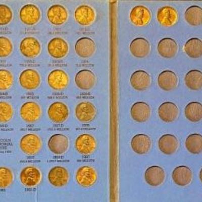Lincoln Head Cent Coin Starting 1941 Number 2 - 75 Percent Full