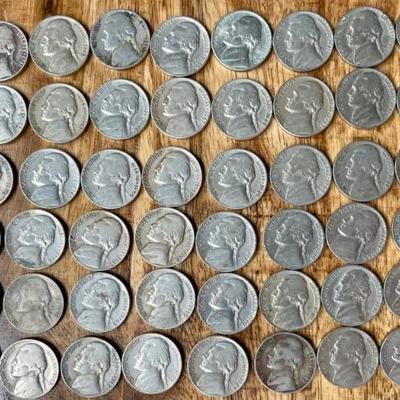 (60) 1940 - 41 - 46 - 47 - 48- 49 Nickel Coins 