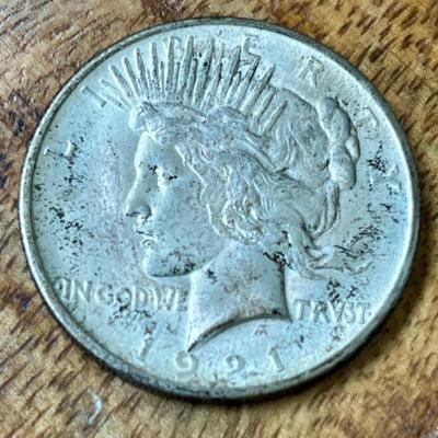 1921 Silver Liberty Peace Dollar Coin - 90 Percent Silver 