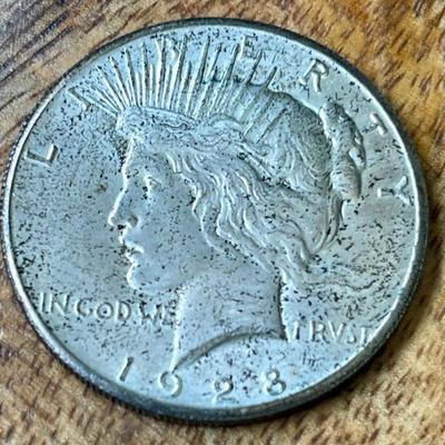 1928 Silver Liberty Peace Dollar Coin - 90 Percent Silver 