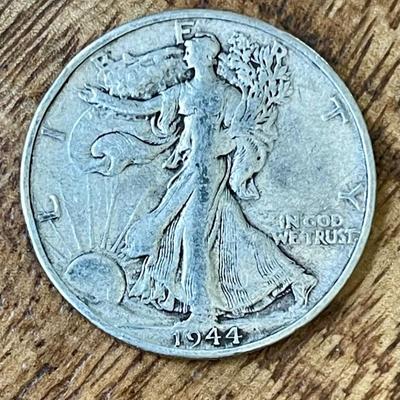 1944 Silver Walking Liberty Half Dollar Coin 