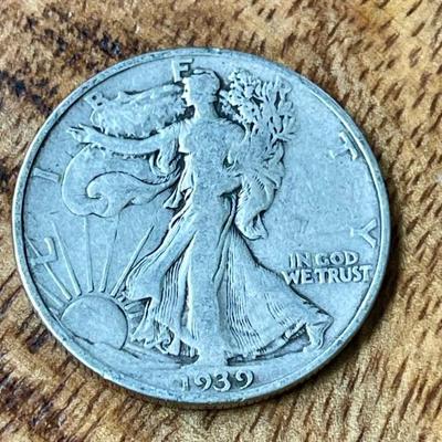 1939 Walking Liberty Half Dollar Coin 