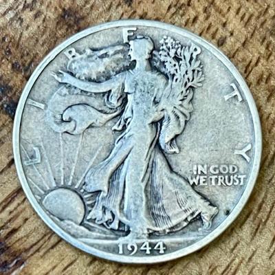 1944 D Walking Liberty Silver Half Dollar Coin - 90 Percent Silver