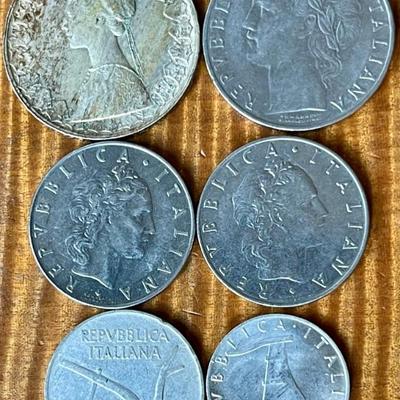 Italy 1960 Silver 500 Lire Coin Santa Maria - Aluminum Coins - (1) 100 Lire - (2) 50 Lire 1954 - 1960