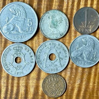 Belgium Coins - Francs - 1903 - 1948 Silver & Bronze Coins 