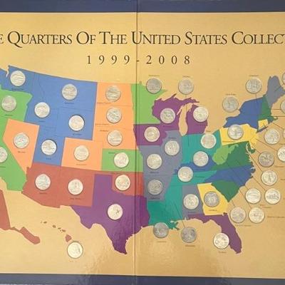 First State Quarters Of The United States Collector's Map 1999 - 2008 Complete 
