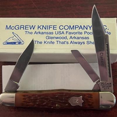 McGrew Knife Company, INC Hillbilly-classic 3 Blade Stockman Knife With Original Box 